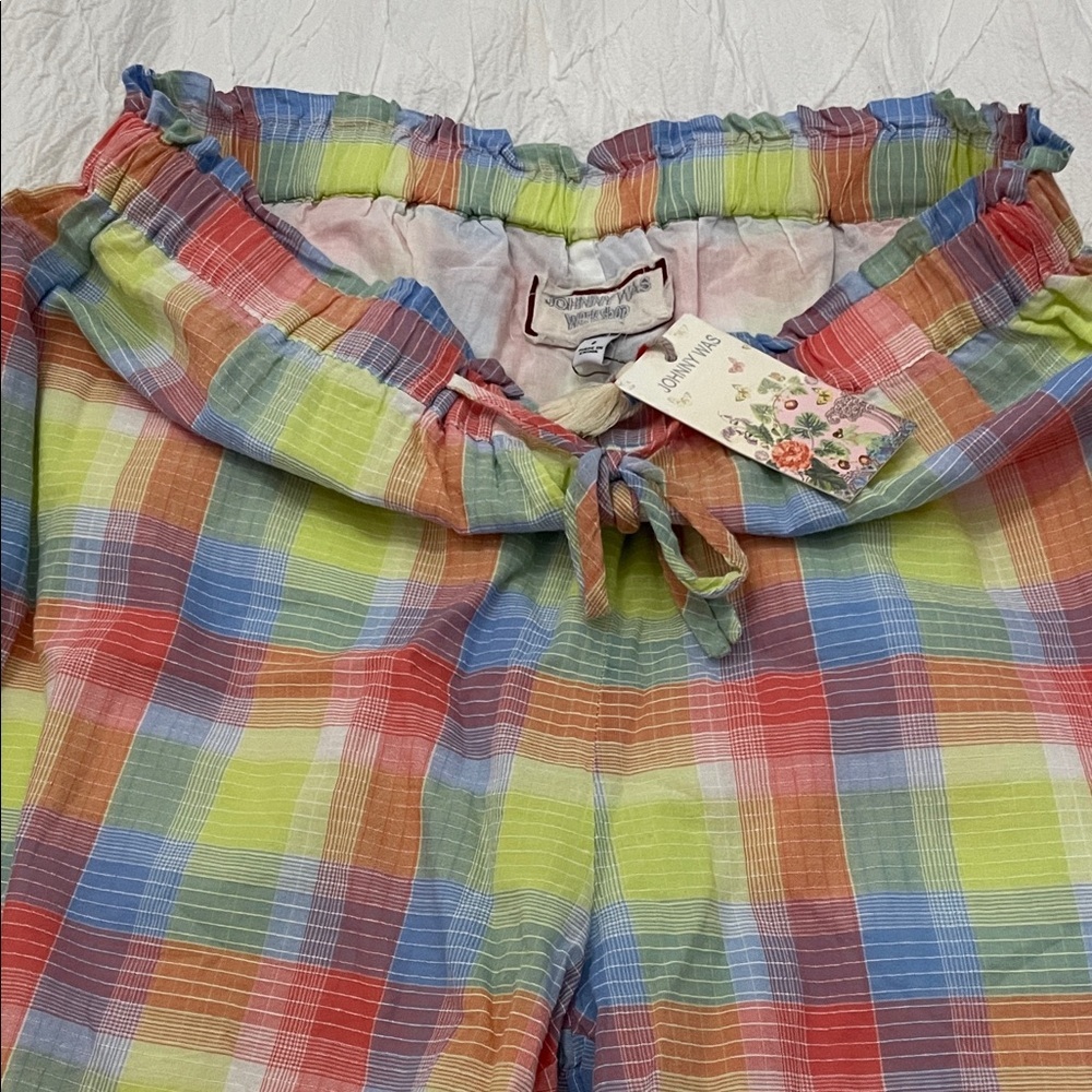 Johnny Was Workshop Delacey Paperbag Plaid Women's Shorts Small NWT Retail $108 - Picture 7 of 12